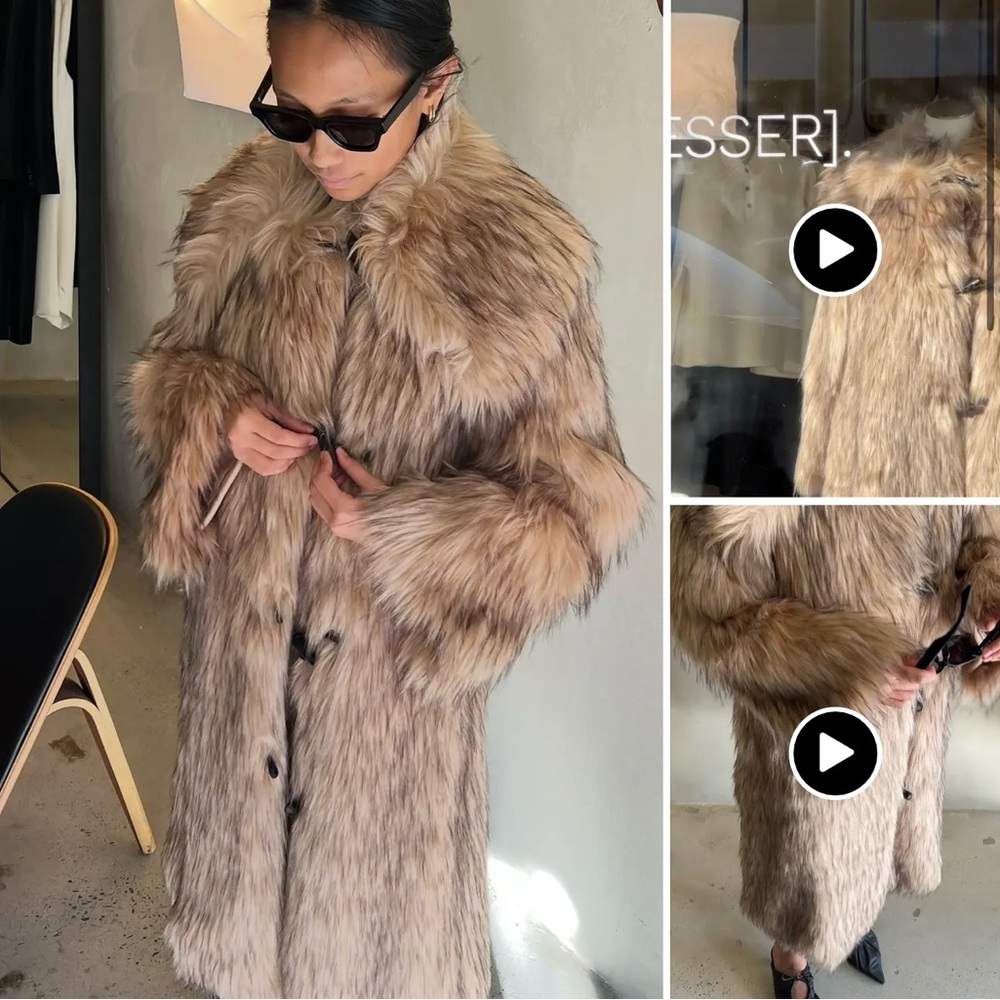 By Malene Birger Faux Fur Teddy Jacket in Brown